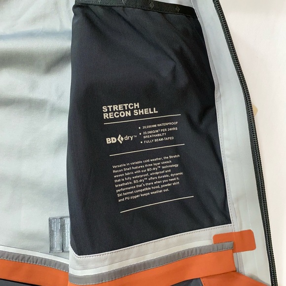 Black Diamond Men’s Recon Stretch Shell Ski Jacket Cider Black Octane Sz M $450 - Picture 11 of 16